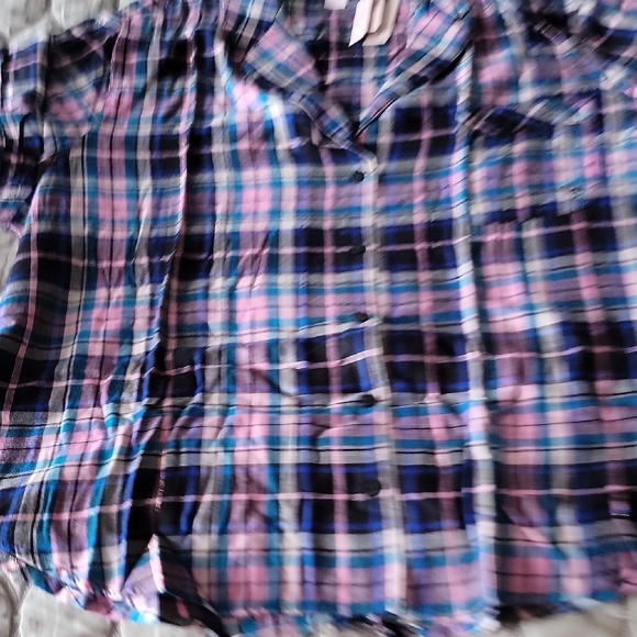 Victoria's Secret Blue and Pink Plaid Pajama Set - Picture 6 of 11